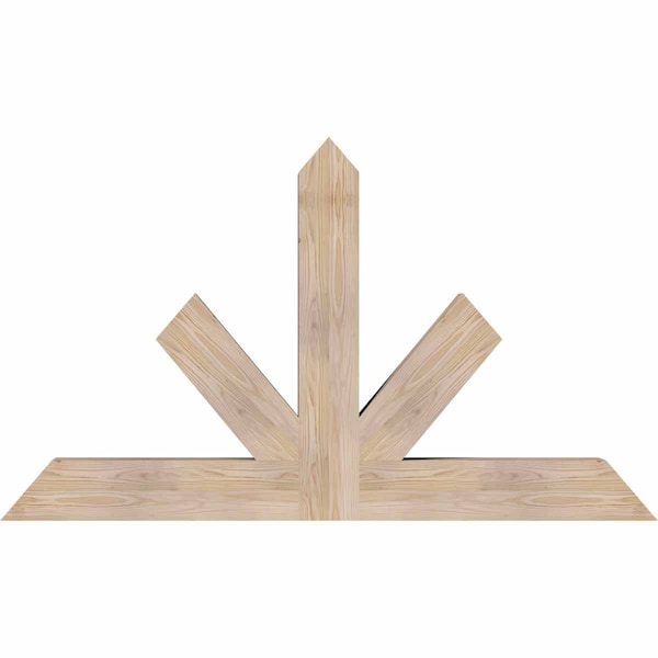 Ekena Millwork Saratoga Smooth Timber Gable Bracket, Douglas Fir, 60"W x 35"H x 5 1/2"D x 5 1/2"F, 14/12 Pitch GBW060X35X0606SAR00SDF - main